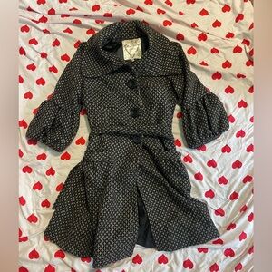 Love Stitch Black and Cream Long Sleeve Dress